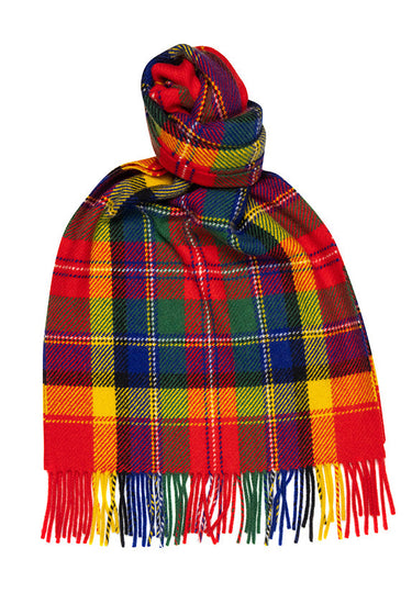 Joshua Ellis 100% Cashmere Scarf Red x Yellow x Black